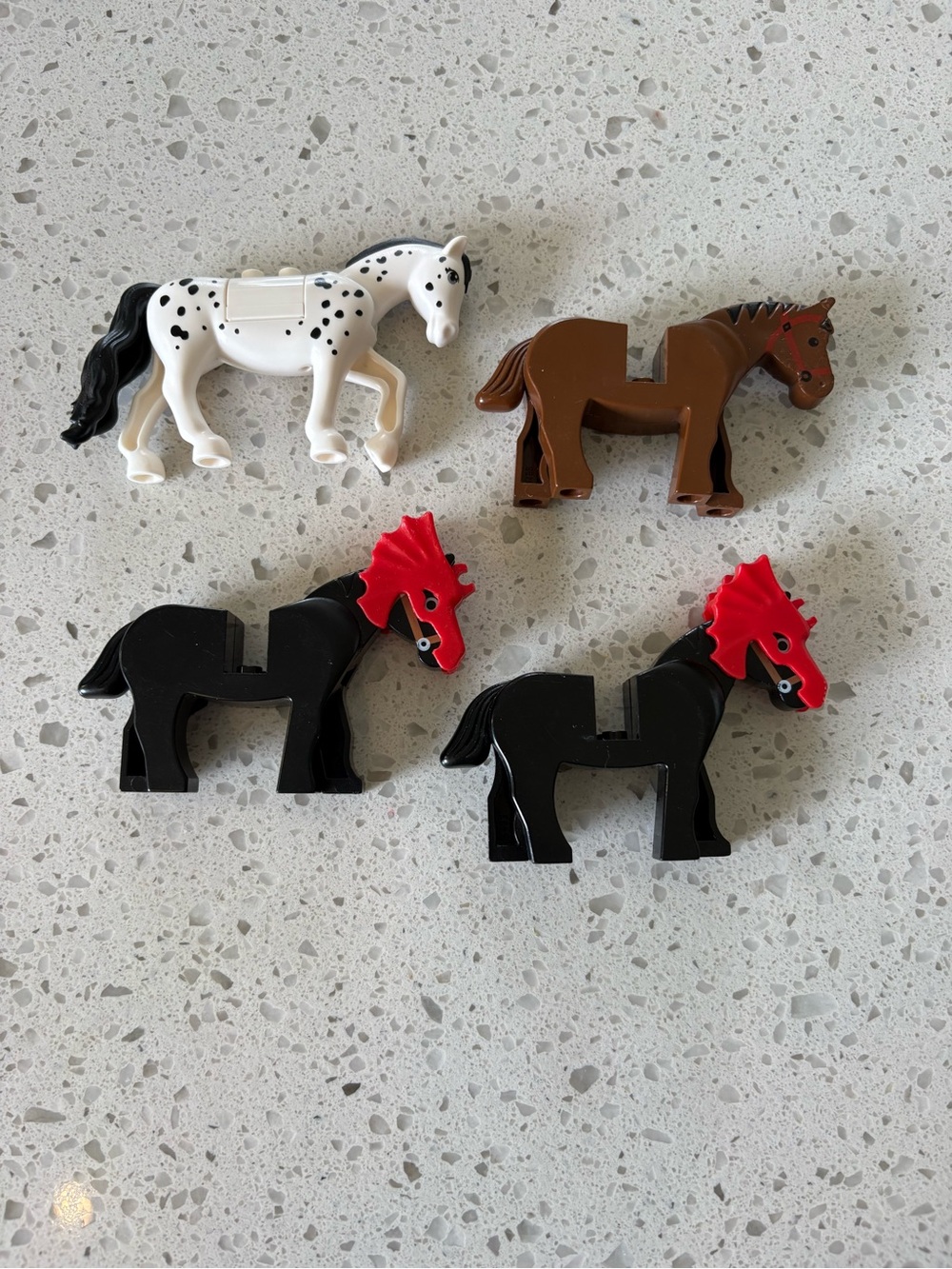 4 Lego Minifigure Horses